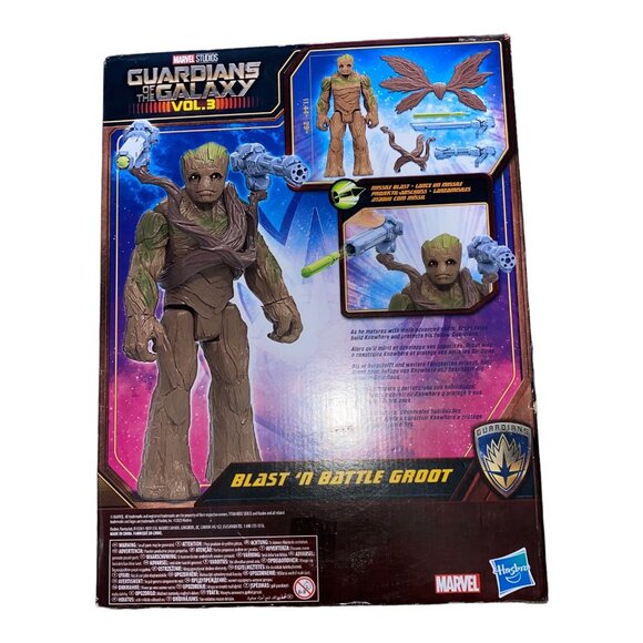Blast ‘N Battle Groot 11.5” Action Figure Marvel Guardians of The Galaxy Volume - Picture 5 of 10